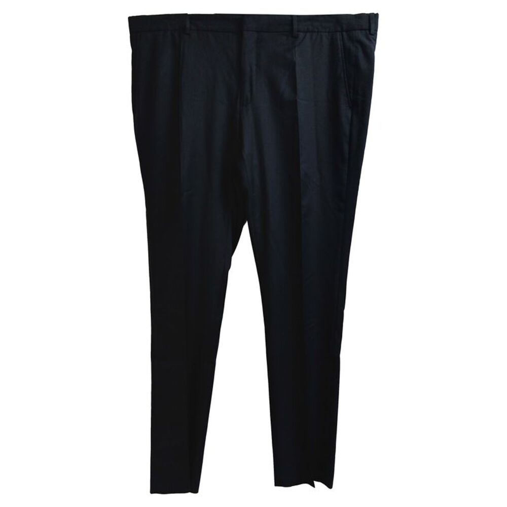 Mr. P. Straight-Leg Trousers in Black Wool